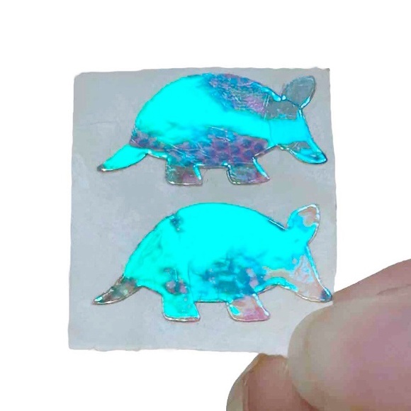 Vintage Sandylion Iridescent Shiny Multicolour Armadillo Stickers Rainbow Animal - Picture 4 of 10